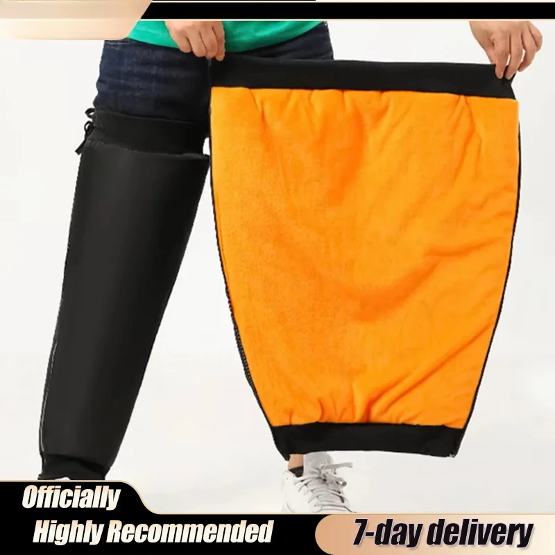 

40/60/70cm Winter Motorcycle Knee Brace Thicken Warm Windproof Protection Leg Warmers Fleece Windshield Leg Cover Cycling Guard