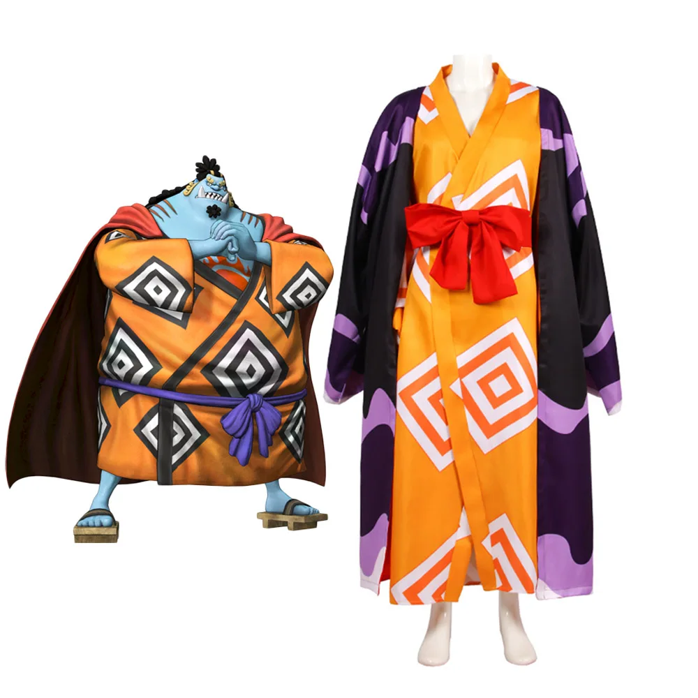 

Jinbe Cosplay Costume Anime One Piece Jinbe Kimono Robe Custom Made for Adults and Kids