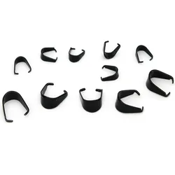 30-50Pcs Stainless Steel Black Plated Pendant Pinch Bail Clasps Necklace Hooks Clips Connector For DIY Jewelry Making Findings