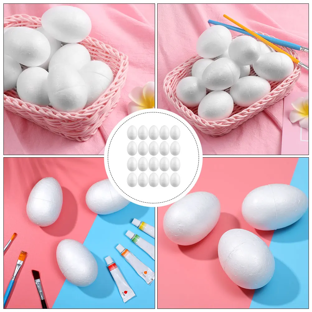 

30pcs Foam Eggs Ultra Light White Embryo DIY Easter Painting Eggs Gathering Accessory Child Craft Decorative Home