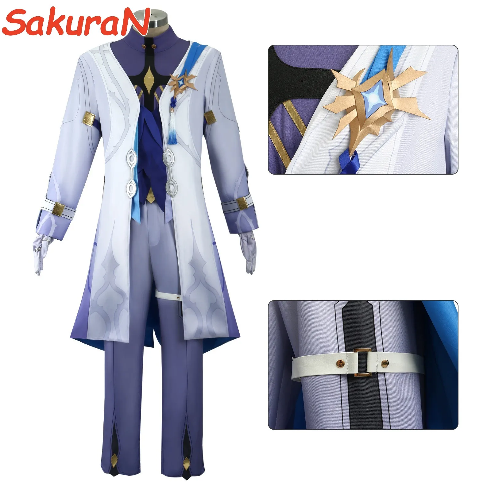 Sunday Cosplay Costume Game Honkai:Star Rail Cosplay Men Costume Metal Accessories Sunday Cosplay Wig Headdress