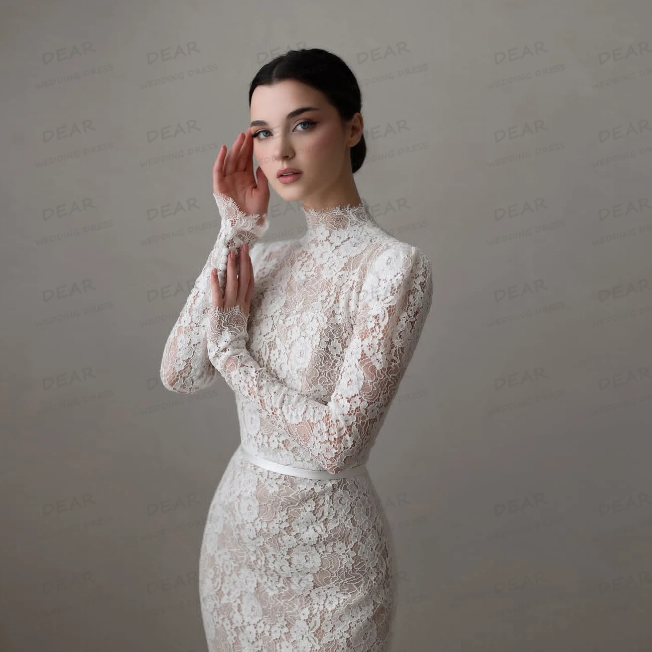 Luxury Boho Mermaid Appliques Wedding Dresses High Neck Women's Bridal Gowns Sweep Train Elegant Vestidos De Novia Customized
