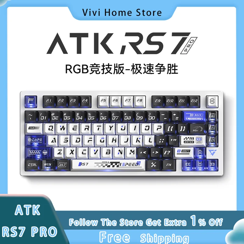 

ATK RS7 Mechanical Keyboard Magnetic Axis 8K Smart SPEED X Quick Trigger RGB Wired Game Keyboard Pc Game Office Universal Gift