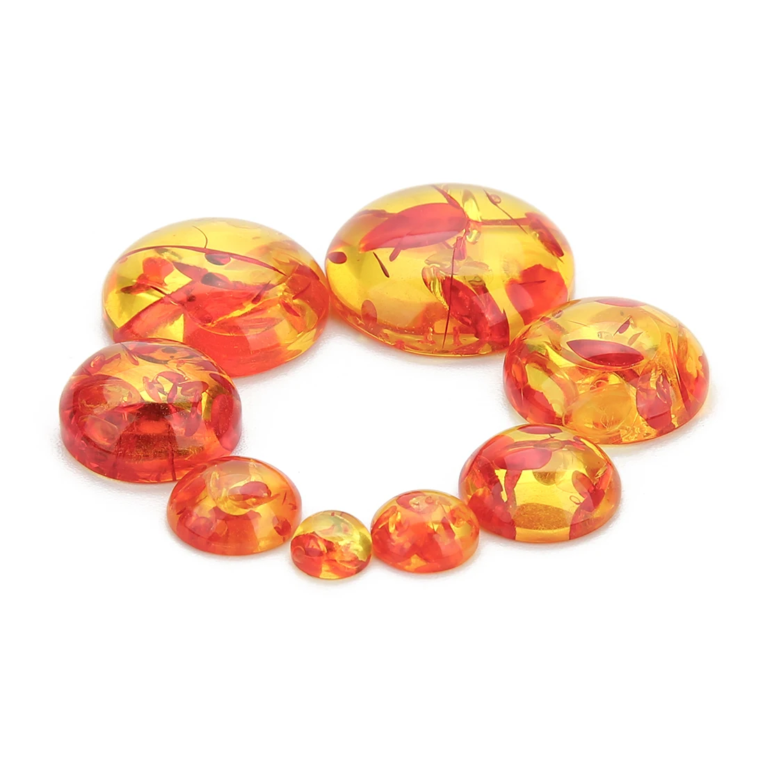 20 قطعة/الوحدة 6 8 10 12 18 20 مللي متر الجولة تقليد العنبر كابوشون لصنع المجوهرات راتنج مسطح كابوشون خواتم ذاتية الصنع قلادة