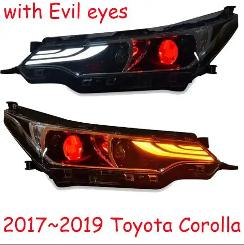 2017 ~ 2019 автомобильный бампер Corolla фара, HID ксенон, стайлинг автомобиля для лампы бампера Corolla, дополнительные злые глаза, угар, фарыaltis