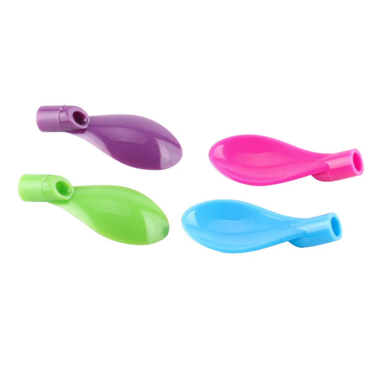 4Pcs Multifunction Straw Spoon Set Plastic Drinking Stirring Spoon Removable for Ice Cream Cake Tea Party Wedding Dark