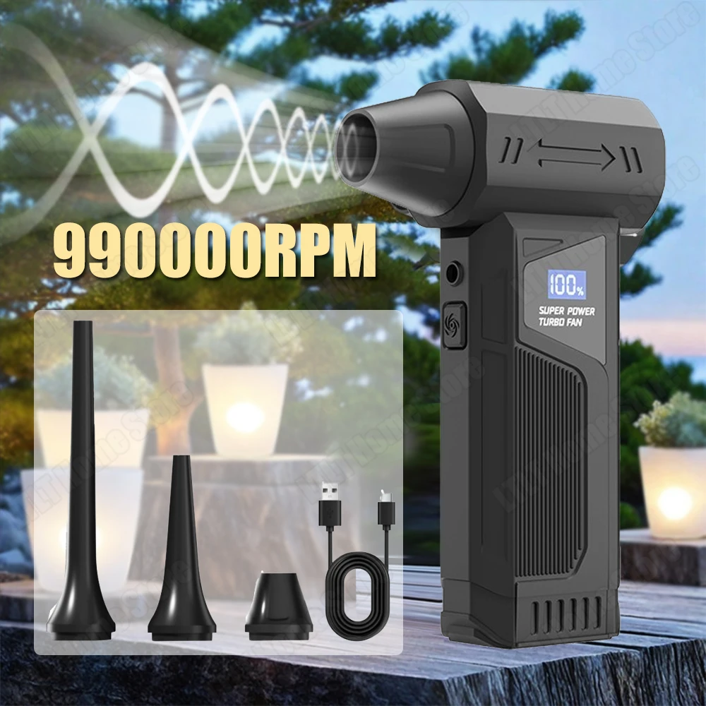 

LED auxiliary lighting 990000RPM Adjustable Turbo jet Fan Suitable for keyboard Dust Blowing and Car Dust Blowing