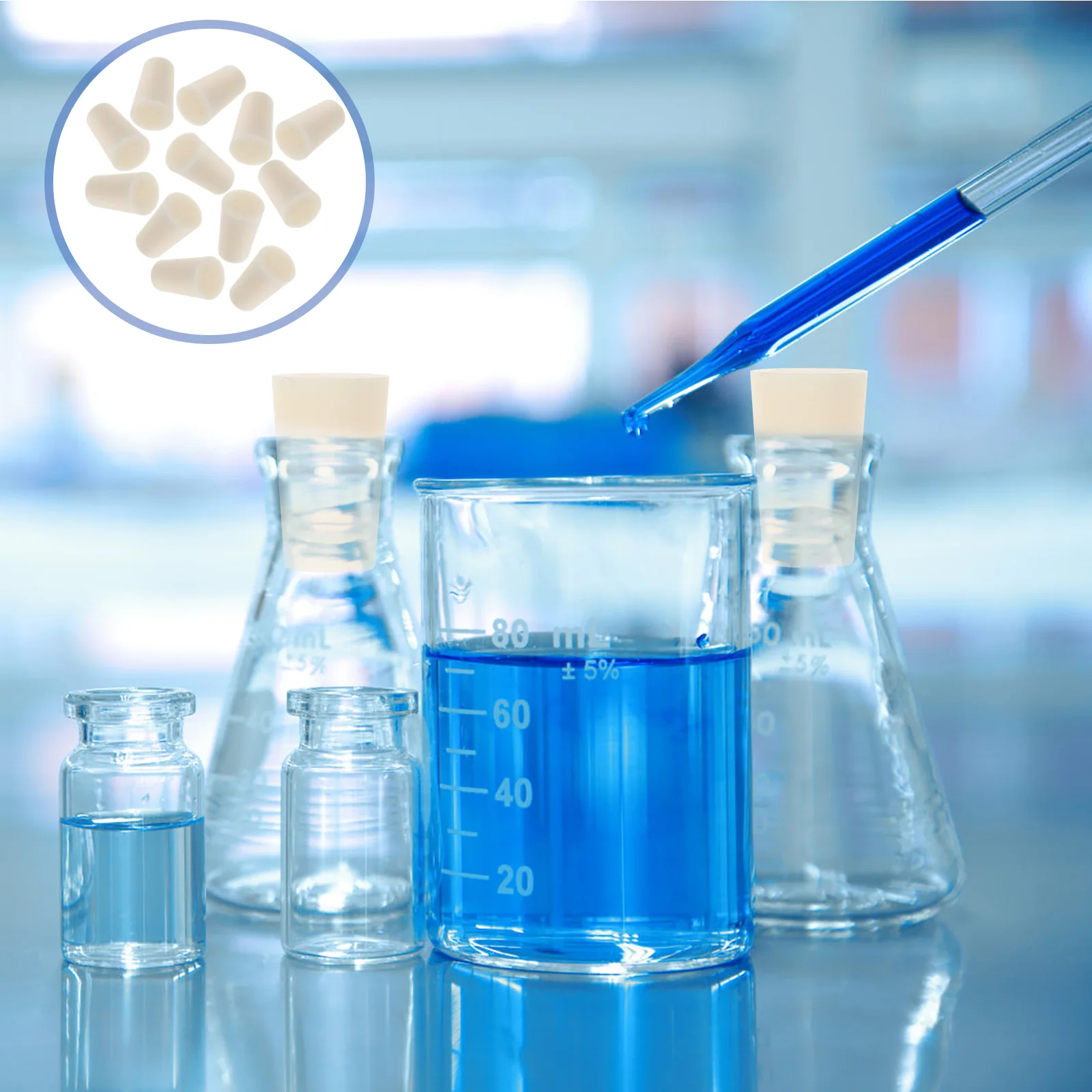 

10Pcs Silicone Stoppers Test Tube Plugs Fine Workmanship Long-Lasting Sealing Tools Silicone Stoppers Test Tube Plugs