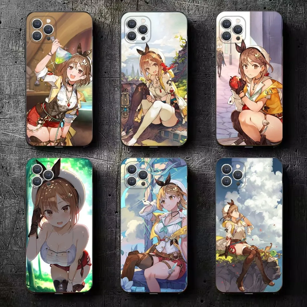 

A-Atelier Ryza Game Phone Case For iPhone 16,15,14,13,12,11,Plus,Pro Max,XS,X,XR,SE,Mini,8,7 Soft Silicone Black Cover