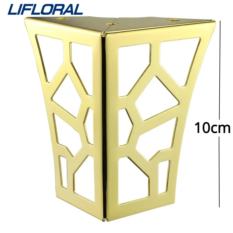 4 szt. 10cm nowoczesne metalowe klasyczne nóżki do mebli drążą geometryczne nogi sofy stół szafka wspornik na stopy sprzęt meblowy