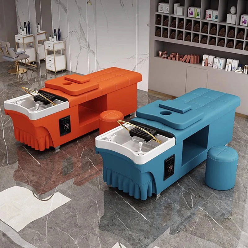 

Nordic Ergonomics Shampoo Chairs Portable Barber Shop Comfort Artifact Shampoo Bed Shower Salon Furniture Silla Peluqueria FYSC