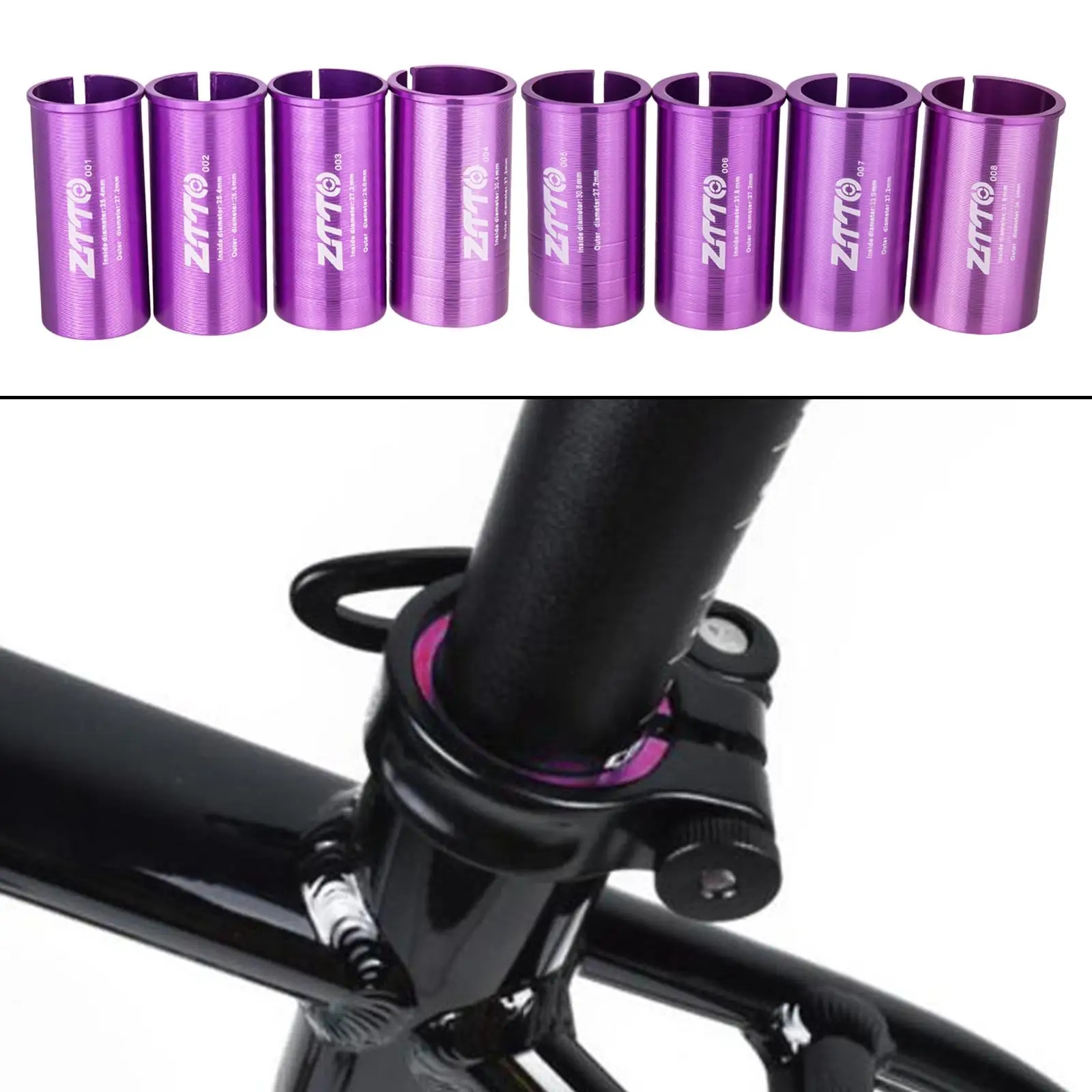 Road Bike Seat Post Shim/Alloy Tube Sleeve Adapter Seatpost Convert fit for Mountain Bike Seat Post Tube Shims