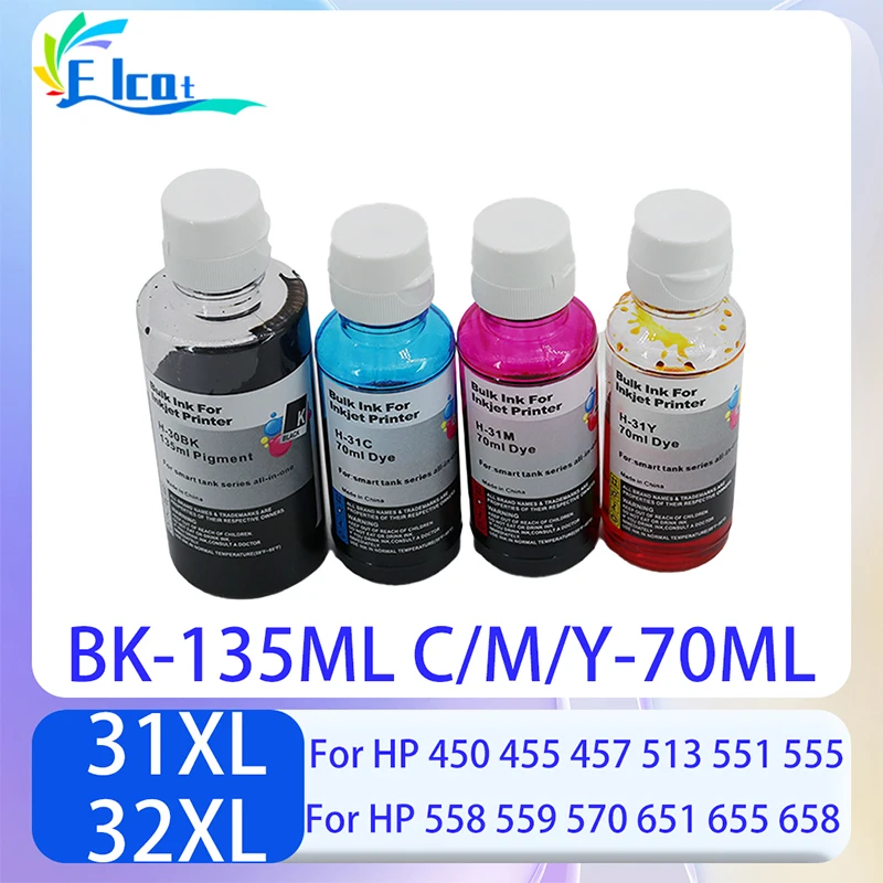 

Запасной набор чернил для HP 31xl 32 H31 H32 для HP mart Tank 450 455 457 513 551 555 558 559 570 651 655 658 Чернила для принтера с красящими чернилами