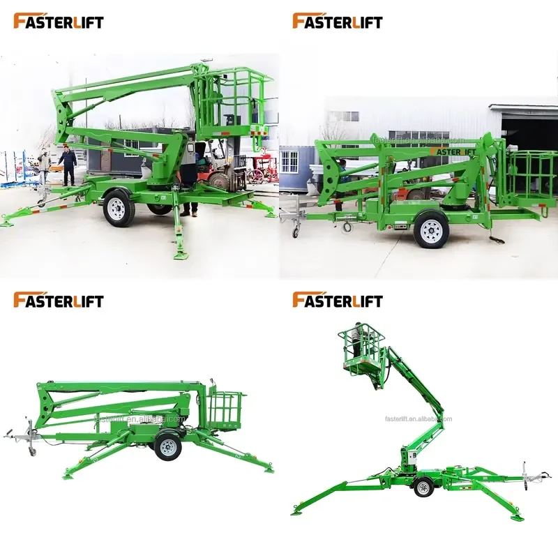 2026 CE 45ft 60ft 80ft Spider Man Lifting Equipment Articulated Electric Towable Boom Lift Elevator with Remote Control