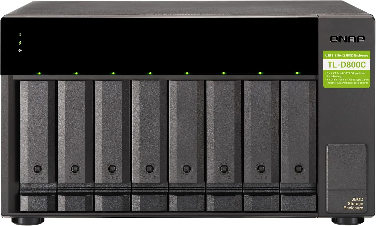 TL-D800C 8 Bay Desktop JBOD Storage Enclosure with USB 3.2 Gen 2 Type-C Connectivity