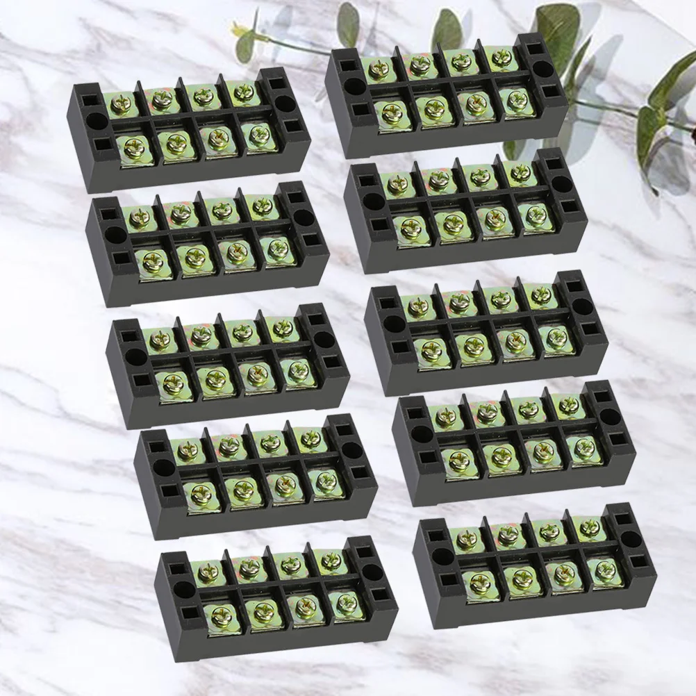 

10 шт., 45A, 4-позиционная клеммная колодка Tb4504, винтовой барьер, съемная крышка, изолированные клеммы, провода для домашней электронной машины