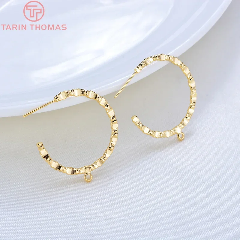 

(2628)6PCS Diameter 30MM 24K Gold Color Brass Square Shape Wire Earrings Loop High Quality Diy Accessories Jewelry Findings