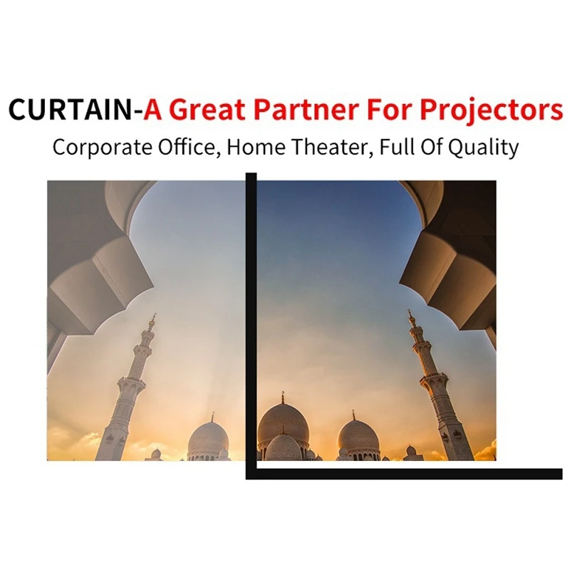 Portable Projector Screen for Home Theater Outdoor HD White Foldable Anti-Crease (72Inch)