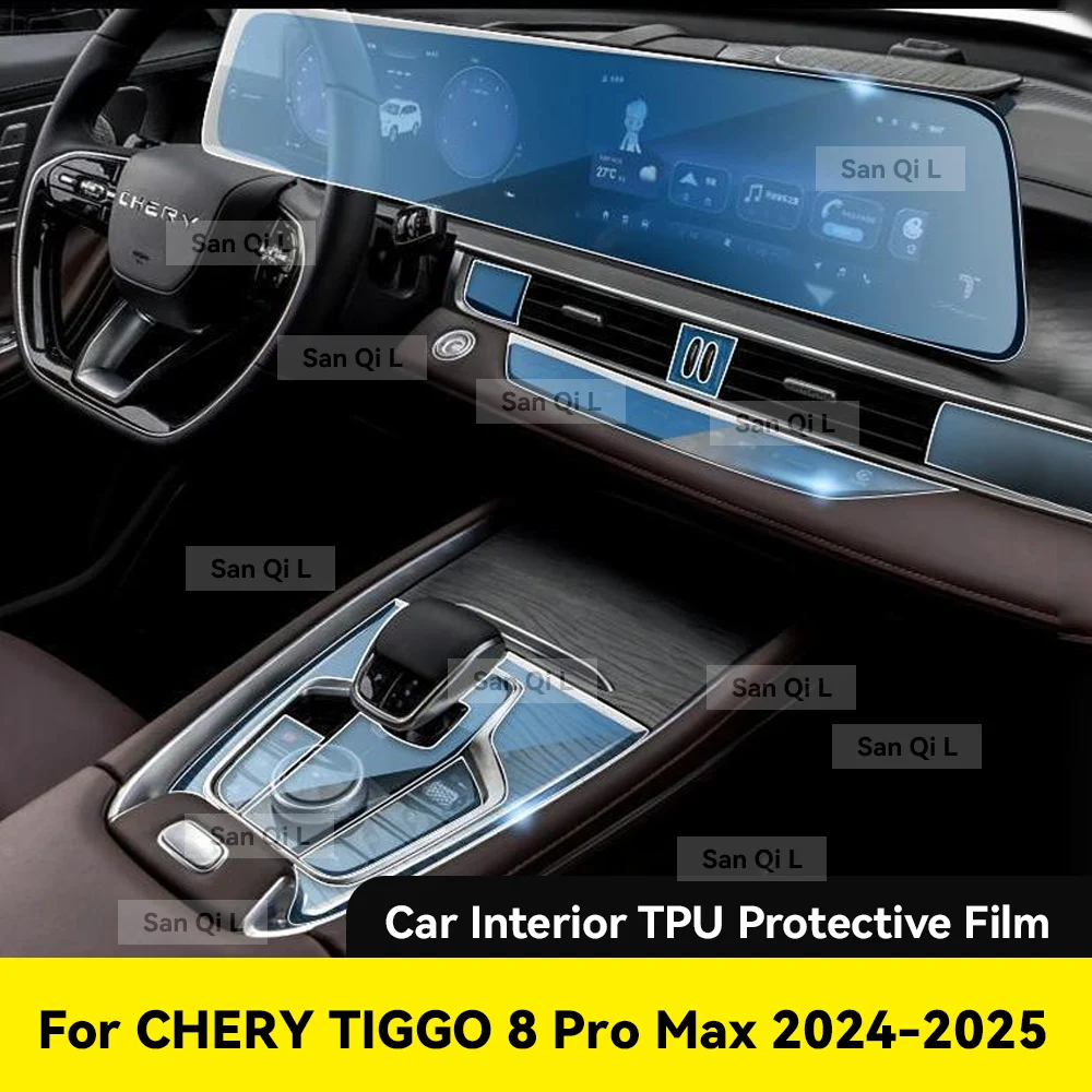 

For CHERY TIGGO 8 PRO MAX 2024 2025 Anti-scratch Car Door Center Console Media Dashboard Navigation Accessories Protector Film