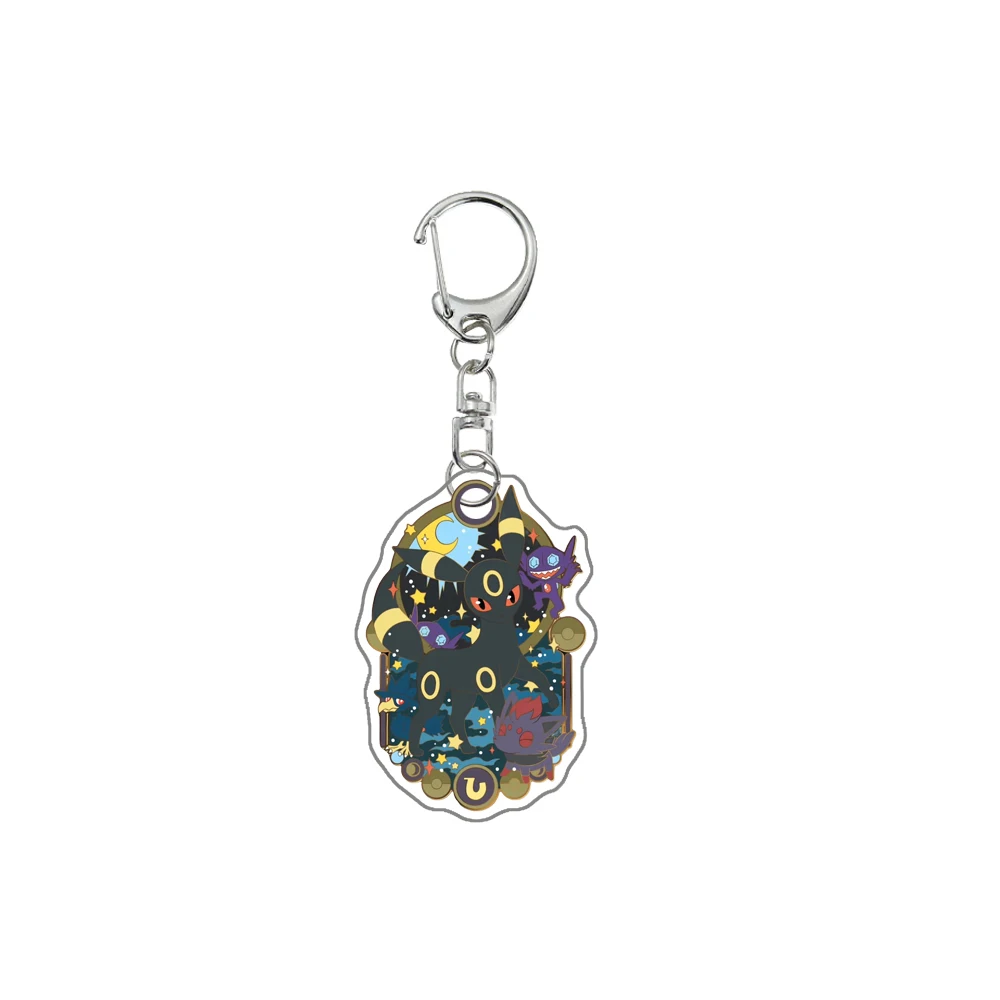 Pokemon Anime Eevee Umbreon Jolteon Leafeon Sylveon Glaceon Flareon Vaporeon Espeon Cartoon Acrylic Keychain Pendant Decoration