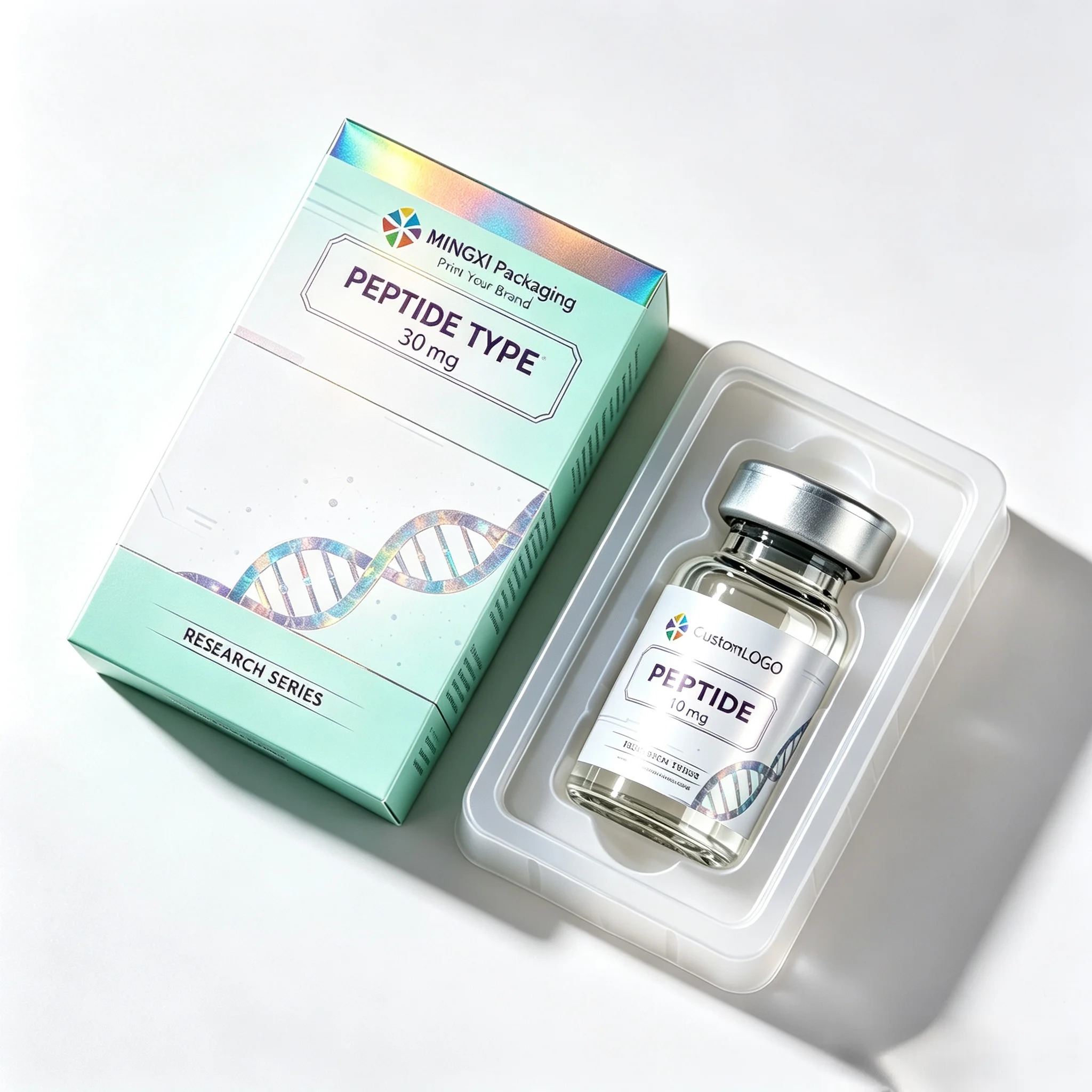 Peptide Nutraceutical Glass Vials 3ml‑10ml Custom HD Print Private‑Label Waterproof Vinyl Decal Stickers