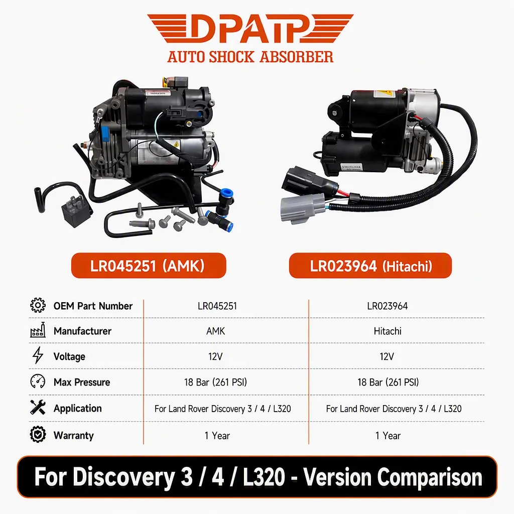 for Auto Parts Air Suspension Compressor Kit LR023964 for Land Rover Discovery 3 / 4 Range Rover Sport L320 Hitachi Air Pump