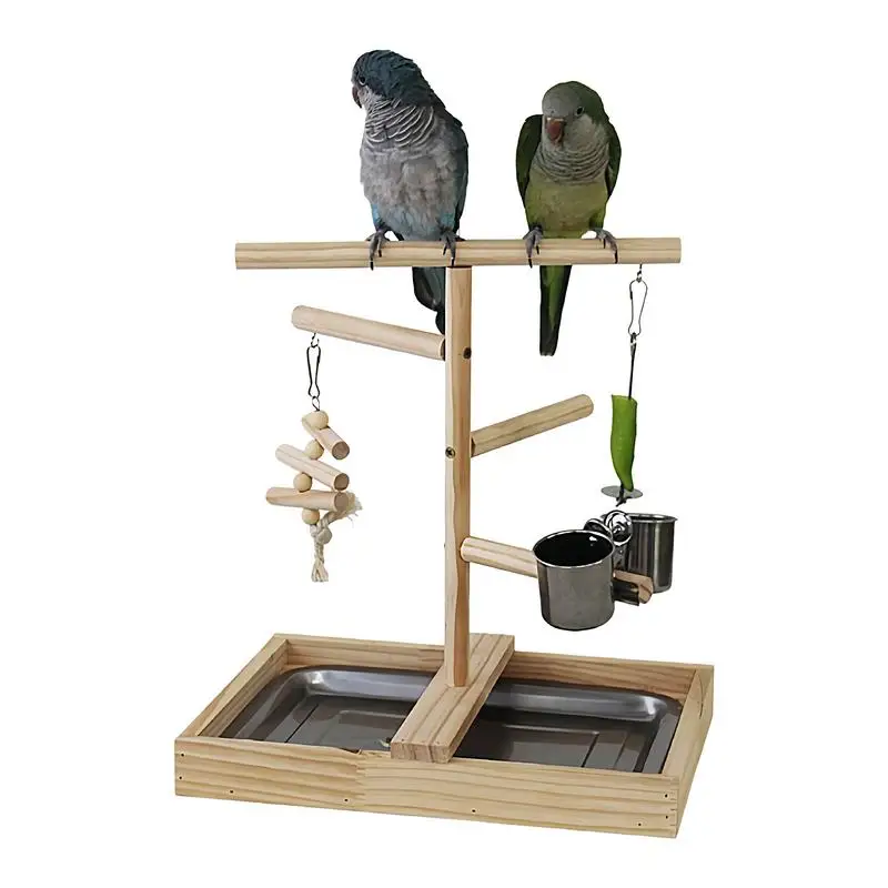 

Bird Playground Bird Play Gym Playpen Perch Stand Bird Toys With Tray And Cups For Cockatiel Parakeet And Bird Cage Accessories