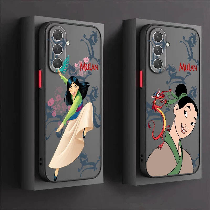 

Disney Mulan Cool Art Frosted Translucent For Samsung Galaxy S24 S23 S22 S21 S20 FE S10 S9 S8 Plus Ultra Pro 5G Back Phone Case