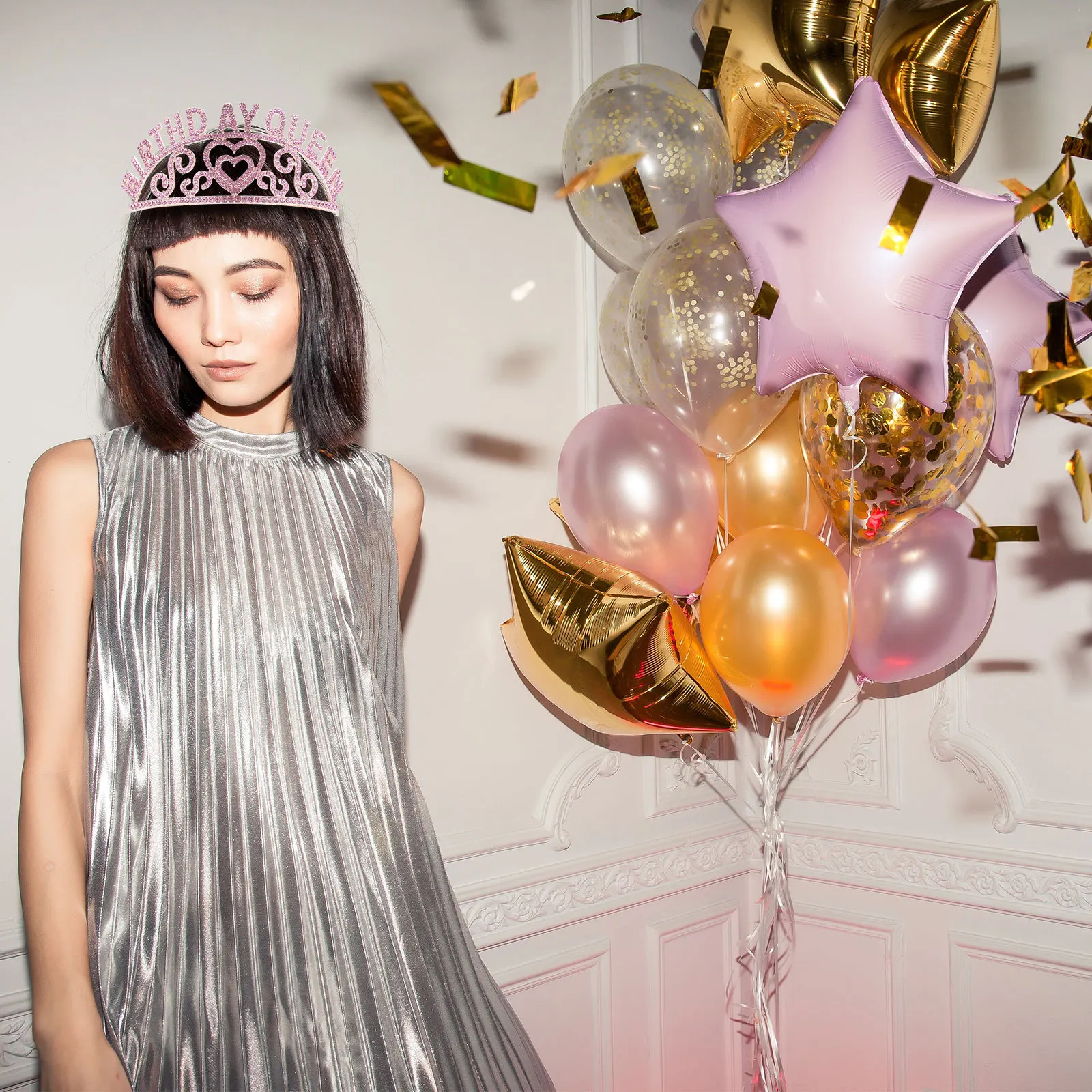 

2pcs Crown Headband Rhinestone Tiara Birthday Party Sash Kit For Girls Women Celebration Accessory Gift Party Decorative Sash