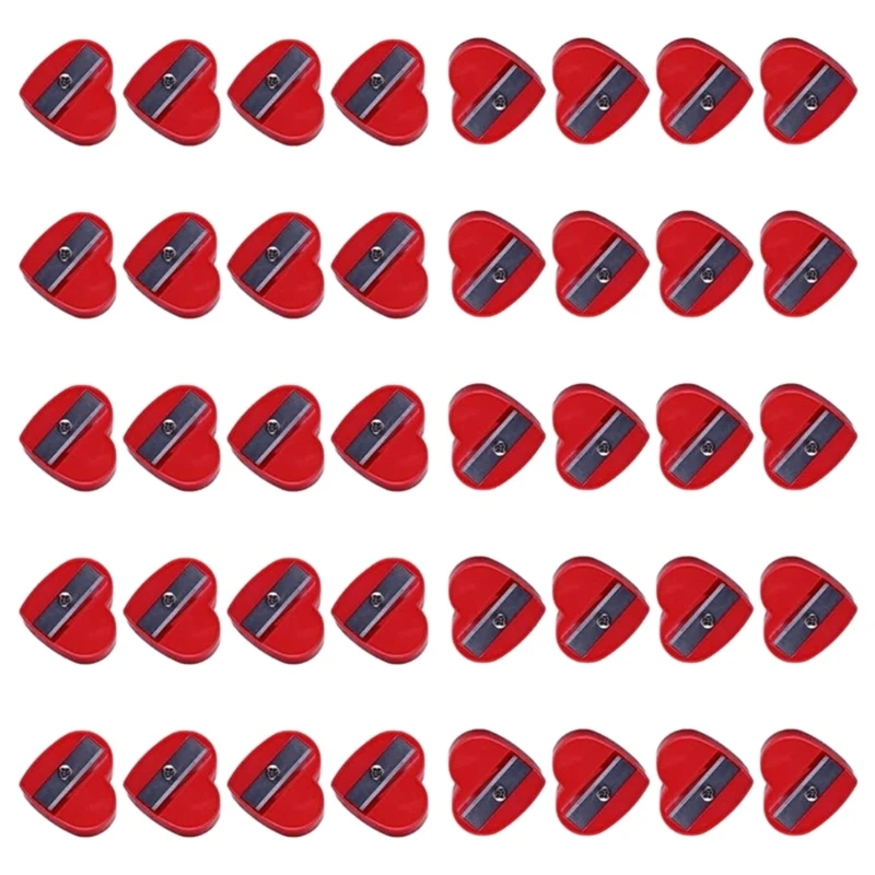 Sacapuntas en forma corazón 40 Uds., sacapuntas pequeño orificio para estudiante, rellenos bolsas y