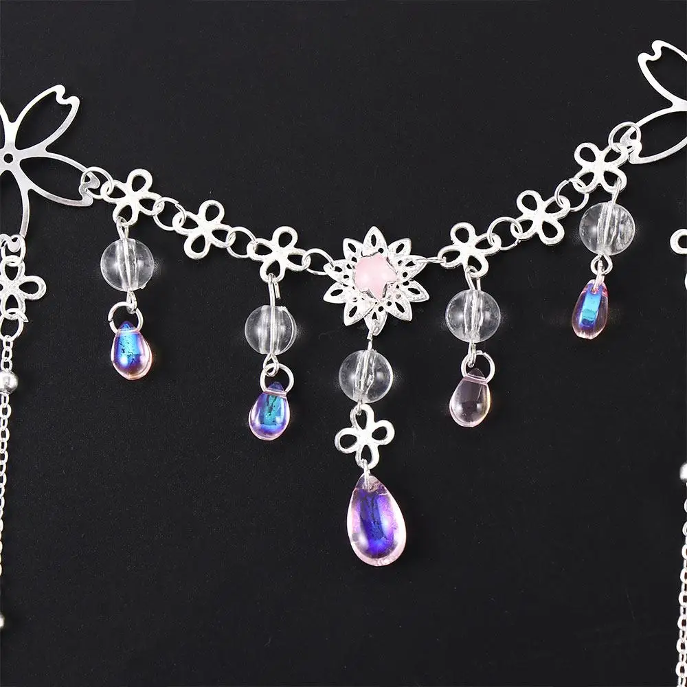 

Elegant Trendy Hairpins Headwear Crystal For Girls Long Tassel Veil Chinese Hanfu Hairwear Women Hair Clips Korean Barrettes