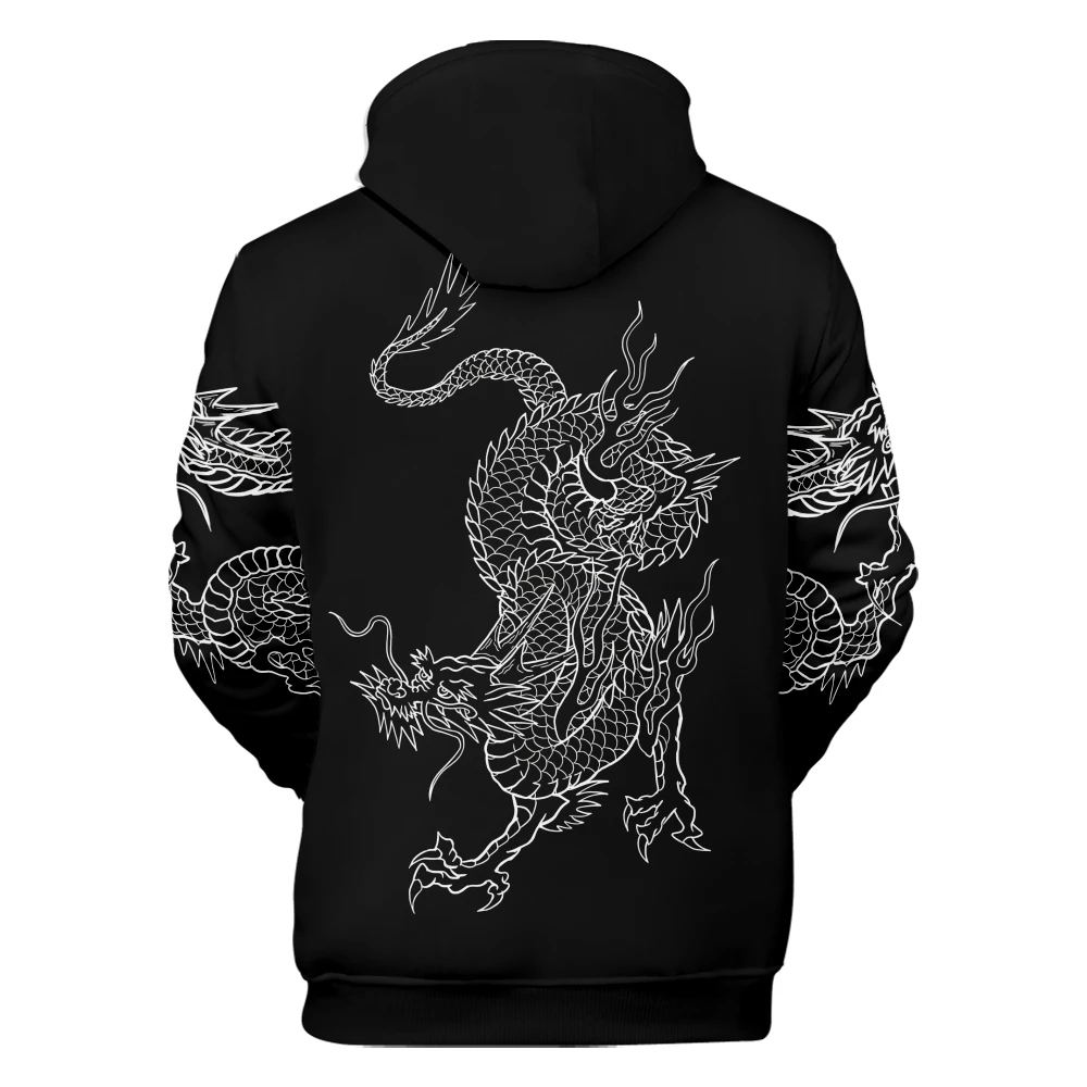 Felpe con Grafica del Drago Cinese per Uomo/Donna, Stile Harajuku, Moda in Pile, Tuta Sportiva, Abbigliamento Maschile