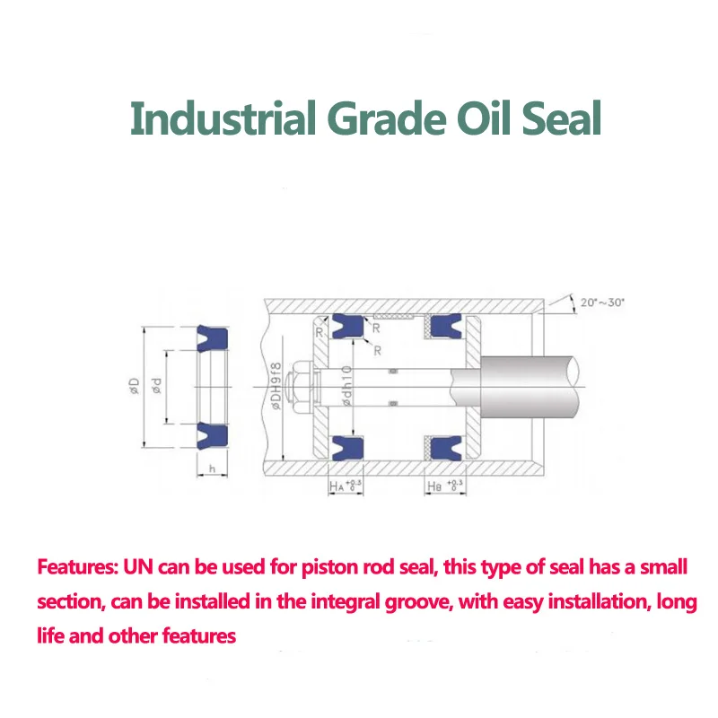 Lieferung FKM UN/Y-Typ-Hydraulikdichtung mit radialer Welle (IDxODxTHK), ID 5–28 mm, Fluorkautschukwelle, Kolbenstange, Einzellippe, U-förmiger Becher – Detail 1