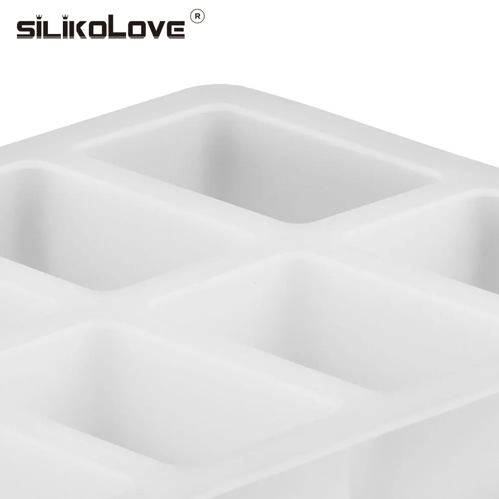 SILIKOLOVE 8 Cavity Handmade Rectangle Silicone Molds For Soaps Cube 3d Craft Soap Making Candle Cake Baking Moulds