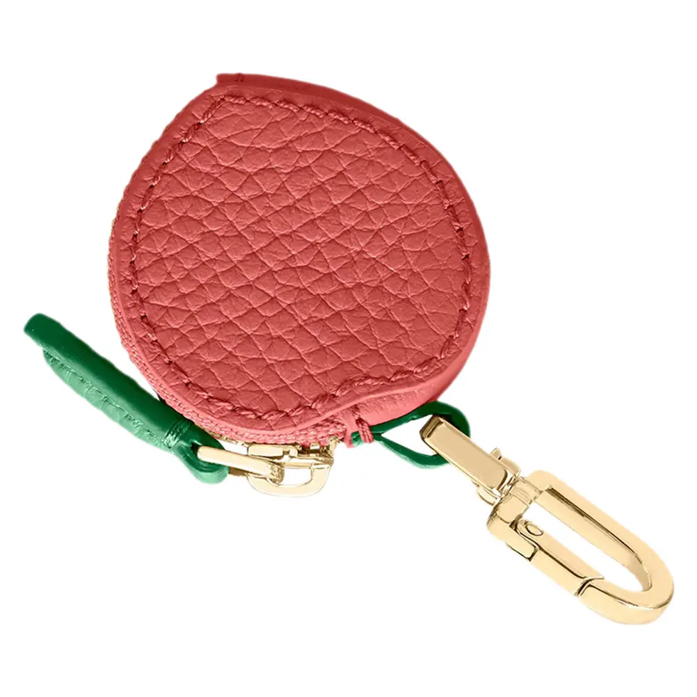 

Мини-кошелек-брелок в форме персика, реалистичный маленький кошелек для монет, ключей, карт доступа, милый фруктовый чехол-шарм