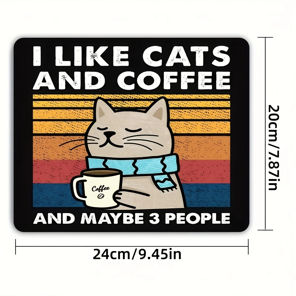 1/2 Piece Set of Mouse Pads with Kitten Drinking Coffee Design, Office Desk Mat, Stain-Resistant, Wear-Resistant, Quick-Drying, Water-Absorbent, Easy to Clean, Non-Slip Mouse Pad