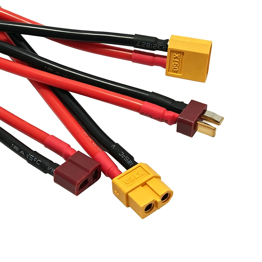 TRX XT60 T Plug Female to Male Adapter Connectors 12Awg for Aircraft model lithium battery drone battery adapter cable