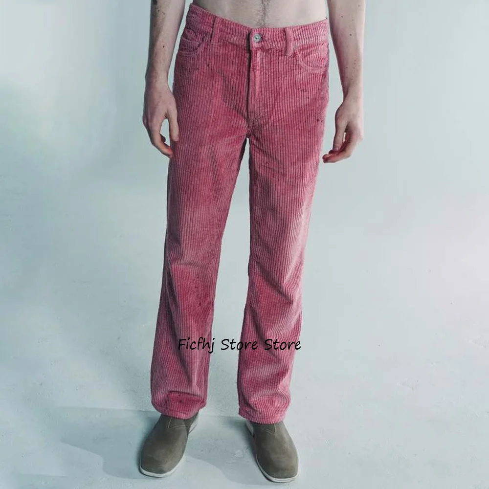 

Work Trousers Straight Pants for Man Classic Men's Pants Business Casual Corduroy Fabric Trouser Tailoring Clothing