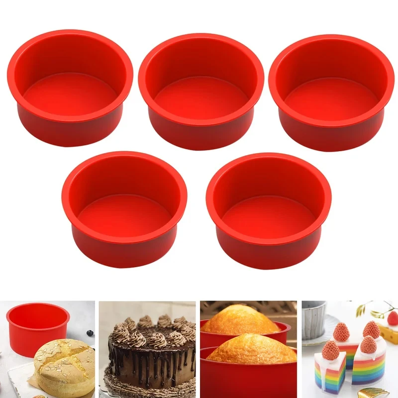 Forma Redonda de Silicone para Bolo, Assadeira de Silicone, Forma de Bolo de Vários Tamanhos