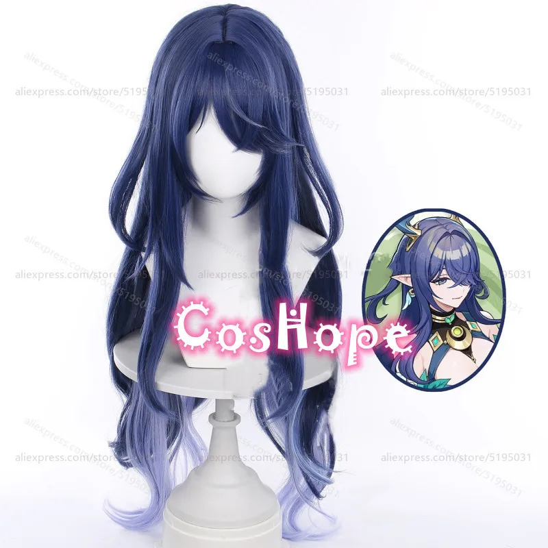 

Lauma Cosplay Wig 85cm Long Blue Mixed Wig Cosplay Anime Heat Resistant Synthetic Wigs for Halloween Carnival Party Costume