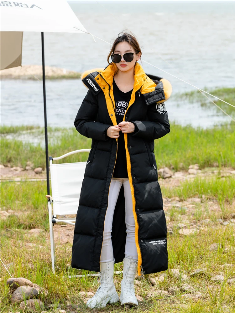 TXii New Thickened Long White Duck Down Winter Down Jacket Women's Long Over Knee to Ankle Super Long S-4XL