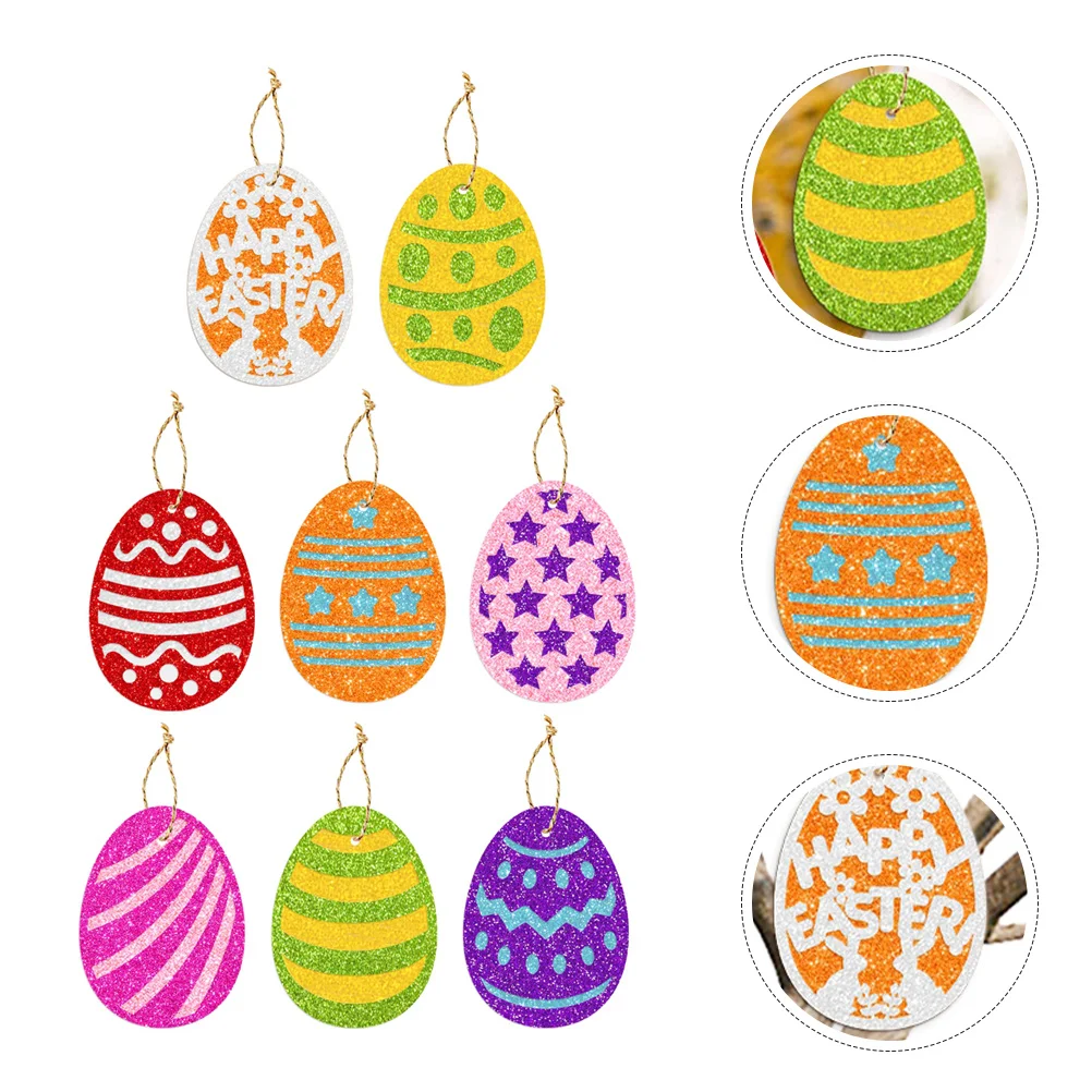 

8pcs Paper Cards Party Decorations For Easter Hanging Decorations Home Indoor Use Easter Hanging Ornament Decor