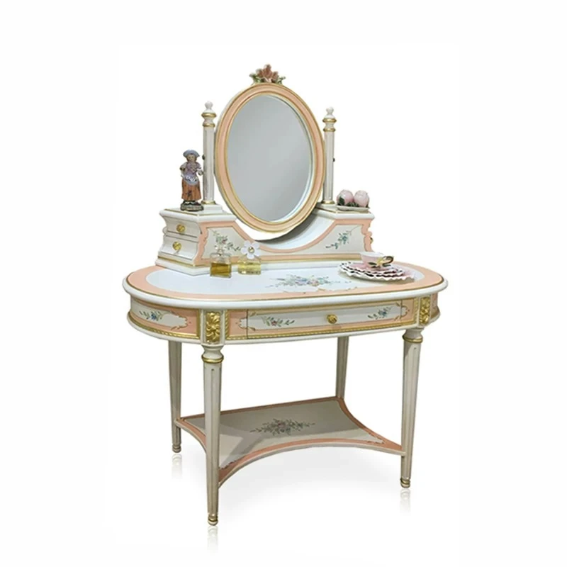 European-style solid wood bedroom furniture dresser French romantic luxury painted hand-carved dresser
