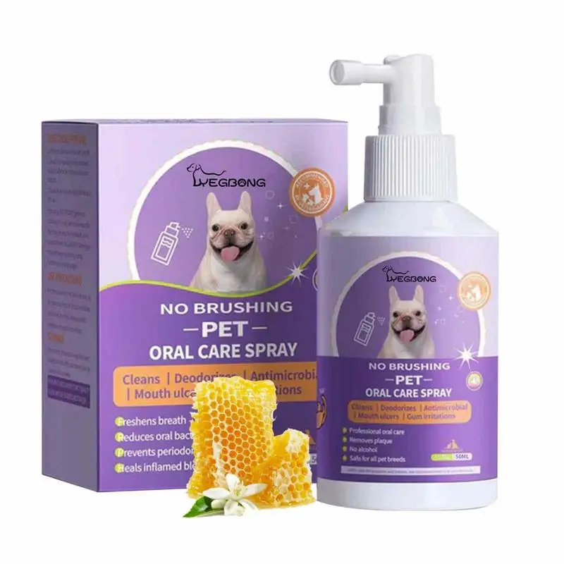 50ml Pet Oral Cleanse Spray Dogs Cats Mouth Fresh Teeth Clean Deodorant Prevent Calculus Pet Supplies