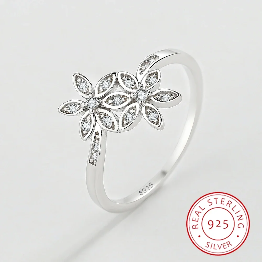 

2022 NEW Simple Butterfly Ring For Women S925 Silver Hollow Bow Flower Party Diamond Zircon Engagement Wedding Gift Jewelry
