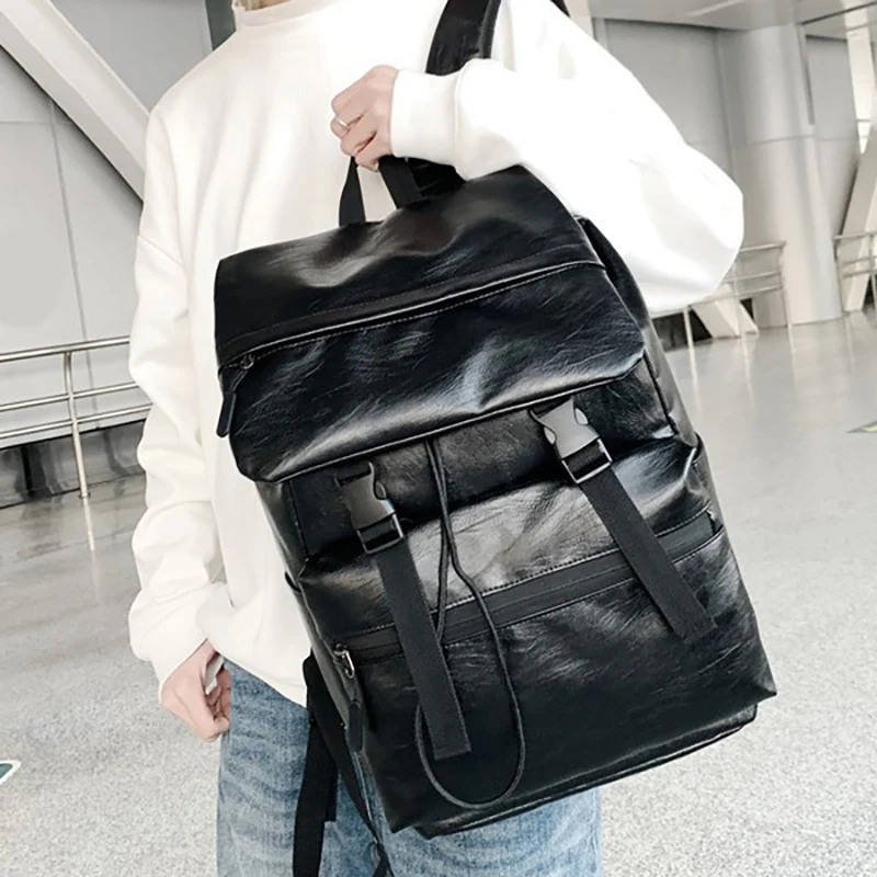 남자 배낭 비즈니스 여행 가방 PU 노트북 가방 야외 하이킹 등산 수하물 가방 대용량 패션 주말 Schoolbag