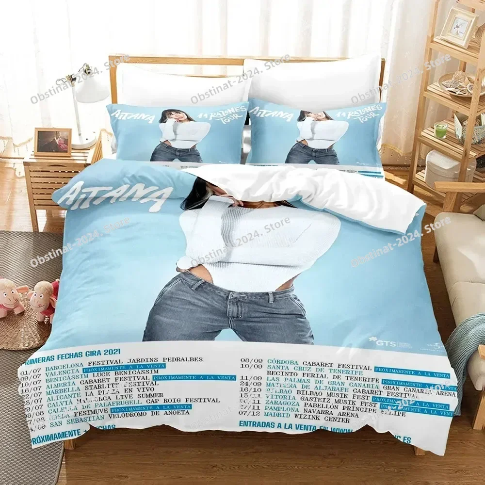أفضل المغني الاسباني A-Aitana طقم سرير طقم سرير مطبوع مع المخدة غطاء لحاف السرير لينة واحدة مزدوجة الملكة سوبر كينج الحجم