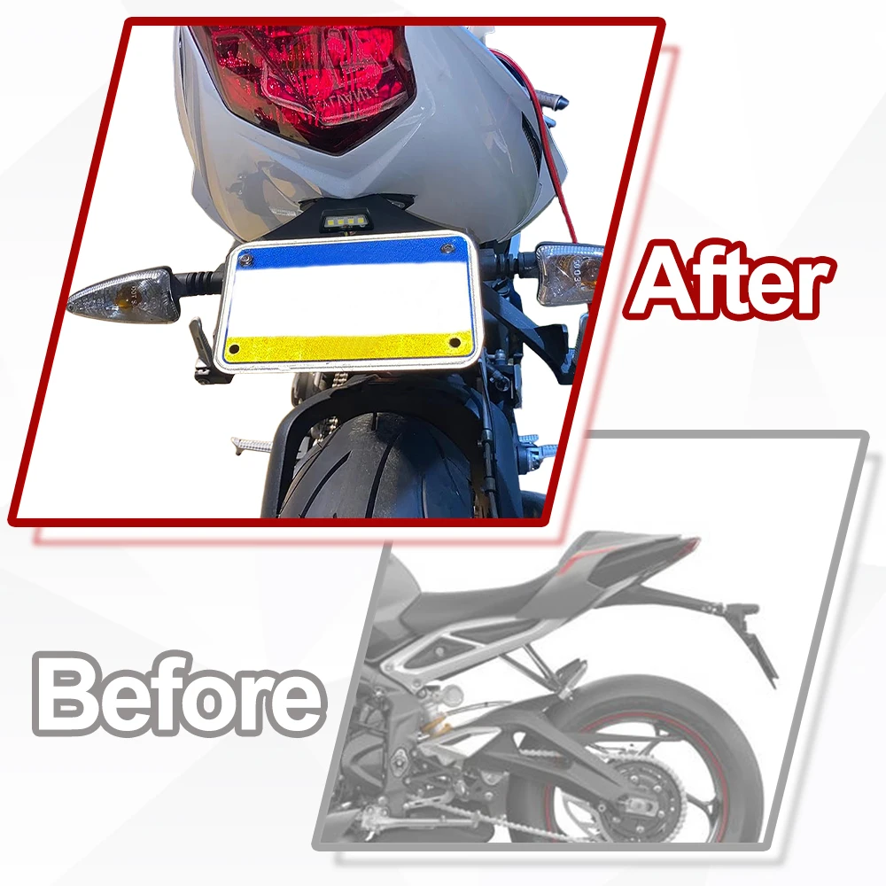 Fit For Triumph Street Triple RS/R/S 765 675 R/RX Daytona 675 Moto2™ License Plate Holder Rear Tail Tidy Fender Eliminator kit