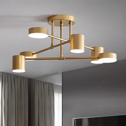 Candelabro LED de lujo, luces de techo modernas de color negro, blanco y dorado para comedor, sala de estar, dormitorio, iluminación de decoración del hogar