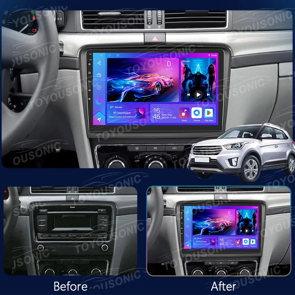 TOYOUSONIC Carplay Android Auto Multimedia Player Car Stereo Radio For Skoda SuperB Super B 2 2008 2009 2010 2011 2012-2015 4G